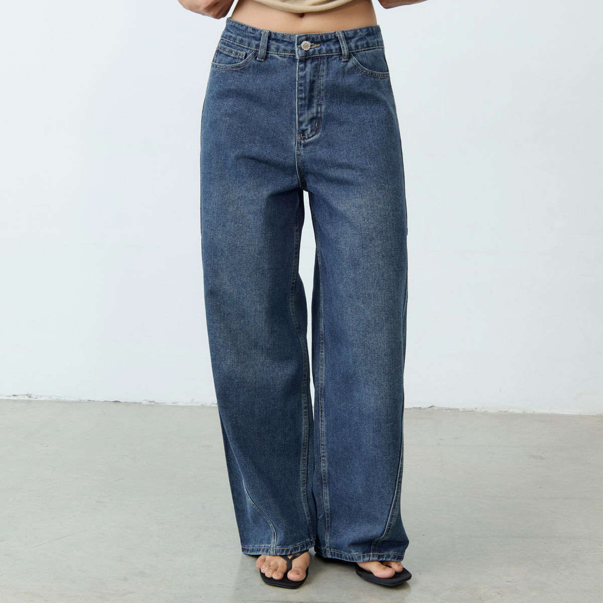 Denim S-Xxl Jeans, Model "Bianca Jeans", Washed Denim, White, Soft Fabric, Comfortable to Wear.