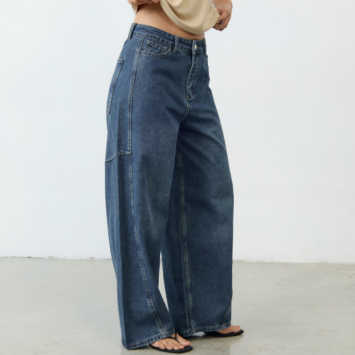 Denim S-Xxl Jeans, Model "Bianca Jeans", Washed Denim, White, Soft Fabric, Comfortable to Wear.