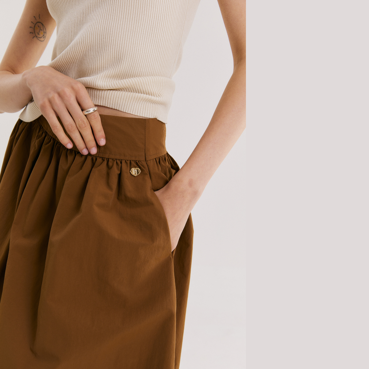 Victoria Nylon Maxi Skirt