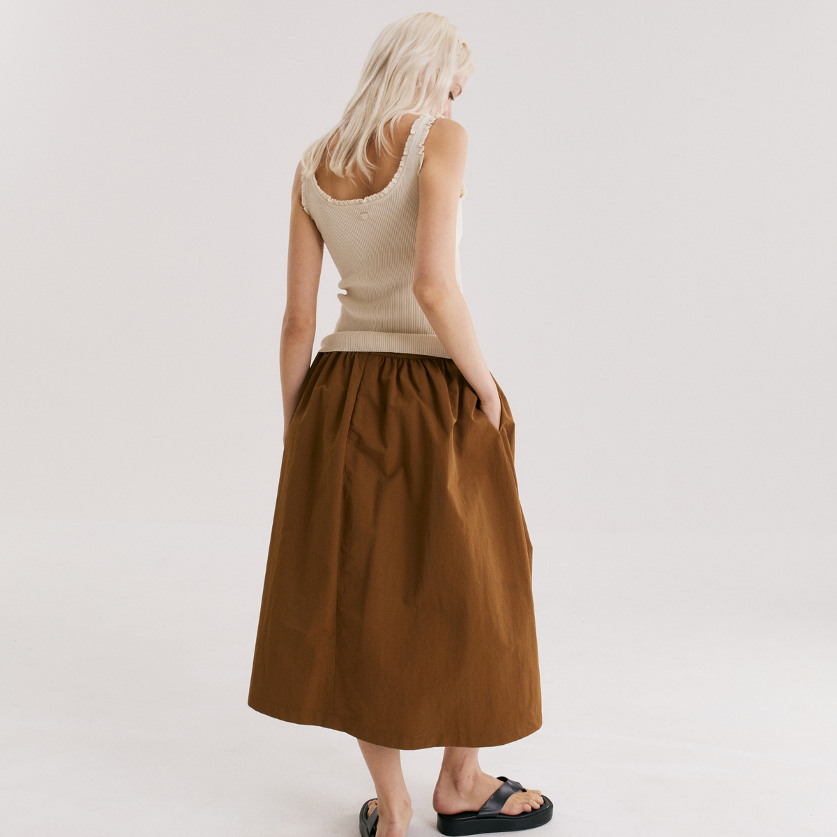Victoria Nylon Maxi Skirt