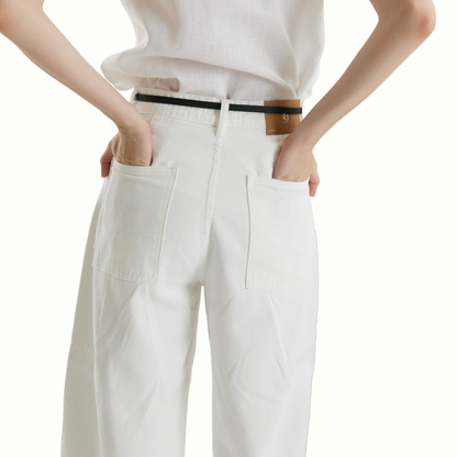 Denim S-Xxl Jeans, Model "Bianca Jeans", Washed Denim, White, Soft Fabric, Comfortable to Wear.